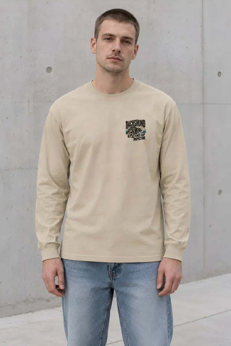 "Dachshund Fence Gap Inspector" Unisex Longsleeve T-shirt