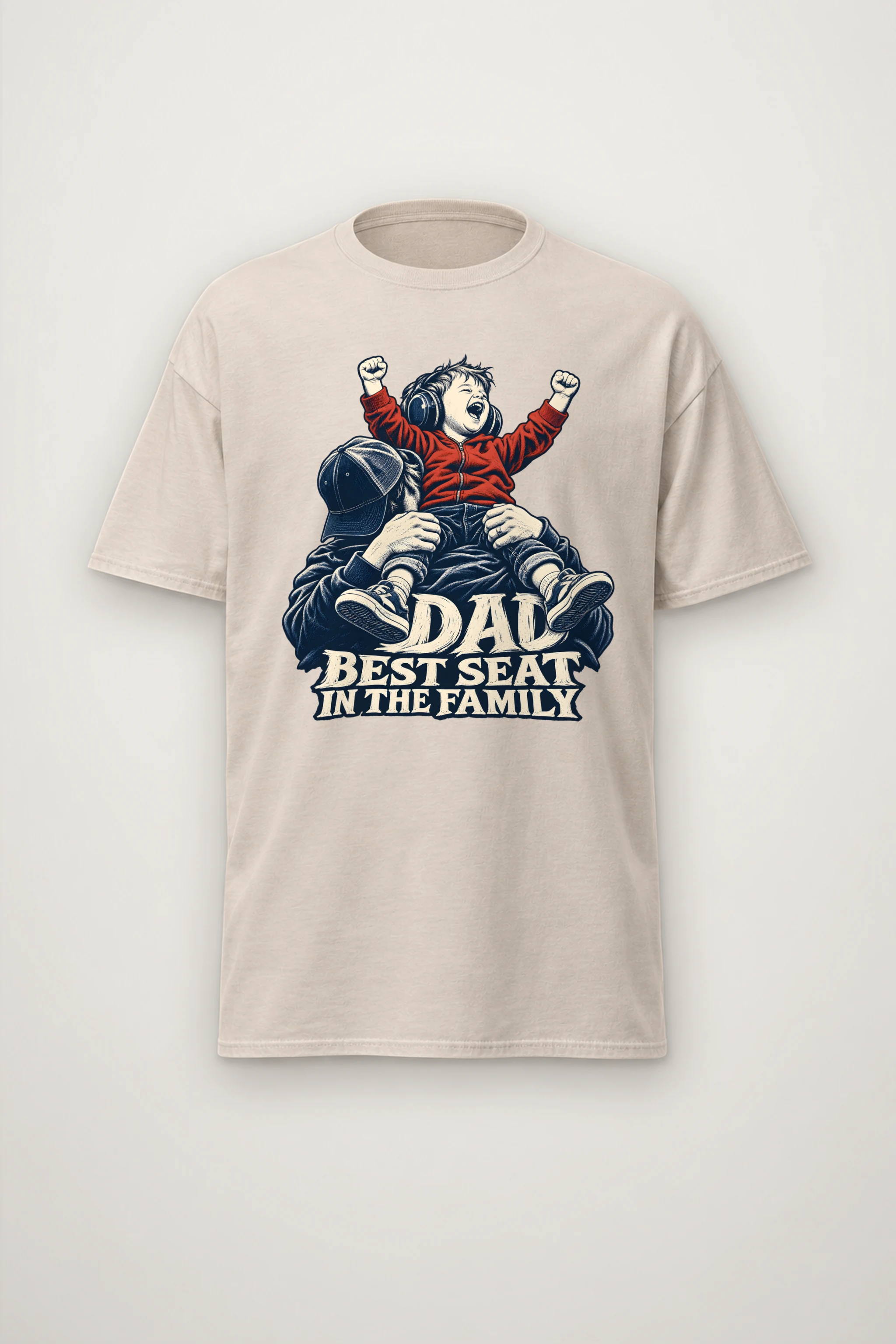 "Dad Best Seat in the Family" Heavyweight Unisex Crewneck T-shirt