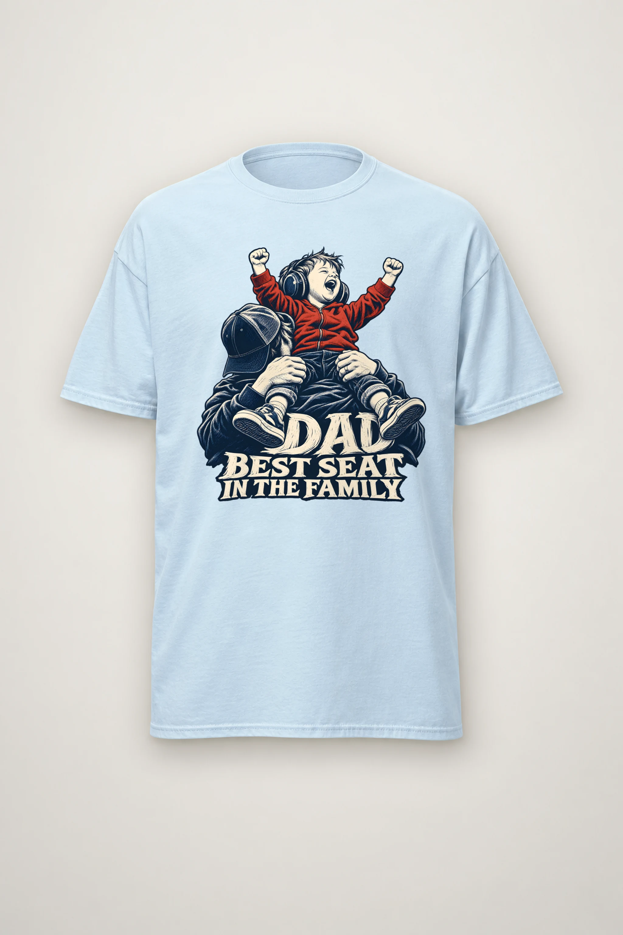 "Dad Best Seat in the Family" Heavyweight Unisex Crewneck T-shirt