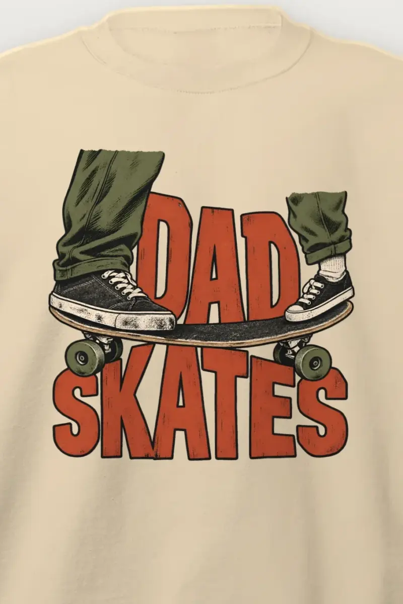 "Dad Skates" Heavy Blend Unisex Crewneck Sweatshirt - the graphic up close