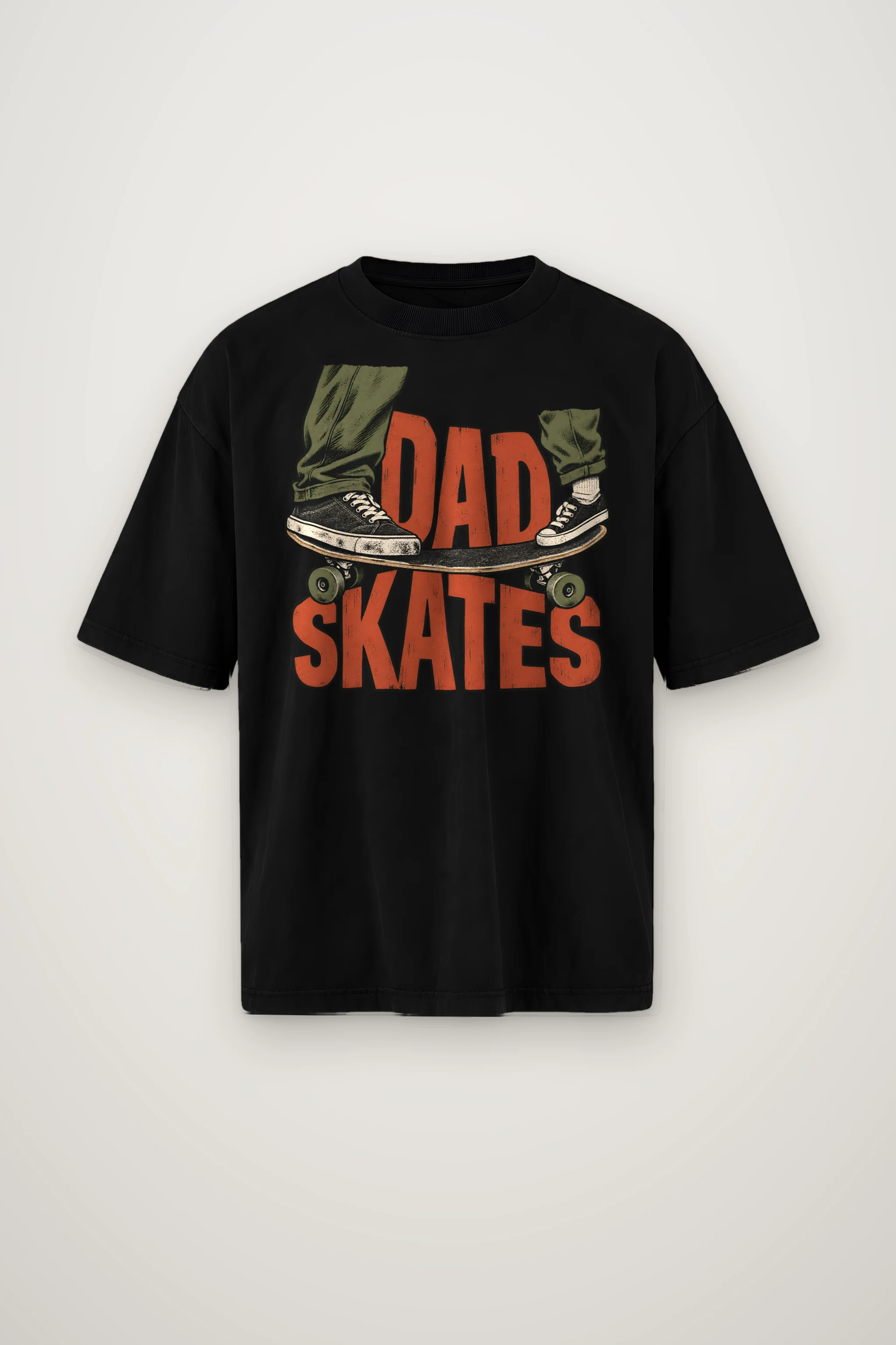 "Dad Skates" Men's Oversized Heavyweight Crewneck T-Shirt