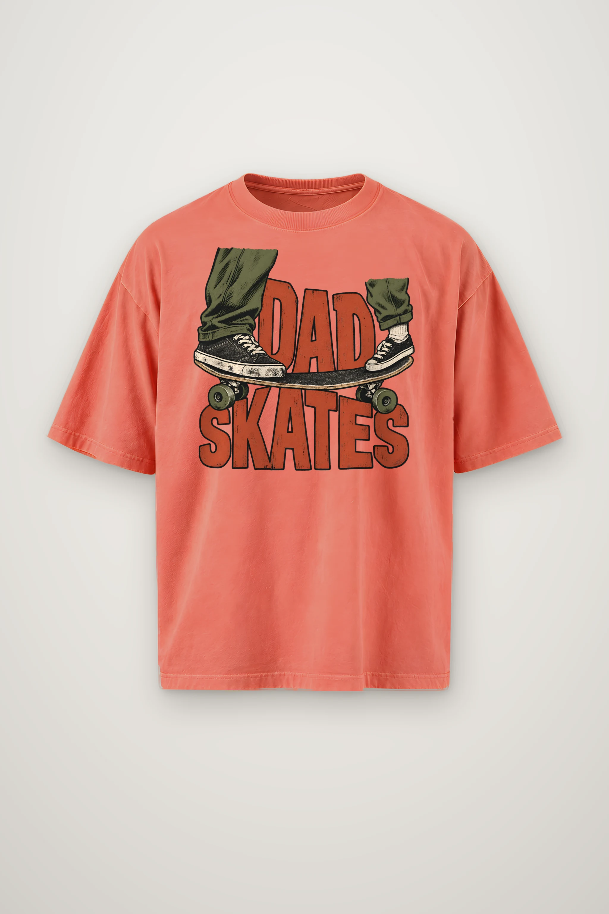 "Dad Skates" Men's Oversized Heavyweight Crewneck T-Shirt