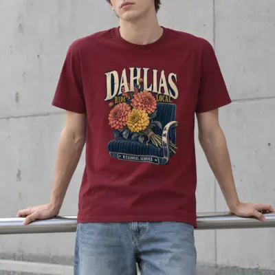 "Dahlias Ride Local" Heavyweight Unisex Crewneck T-shirt