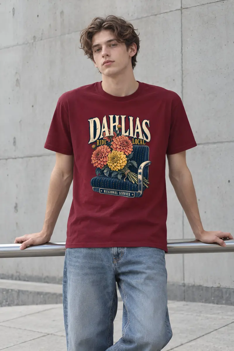"Dahlias Ride Local" Heavyweight Unisex Crewneck T-shirt
