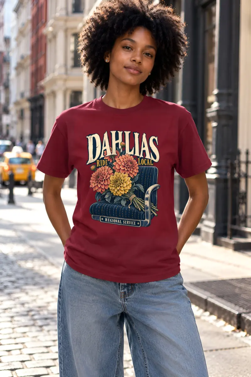 "Dahlias Ride Local" Heavyweight Unisex Crewneck T-shirt