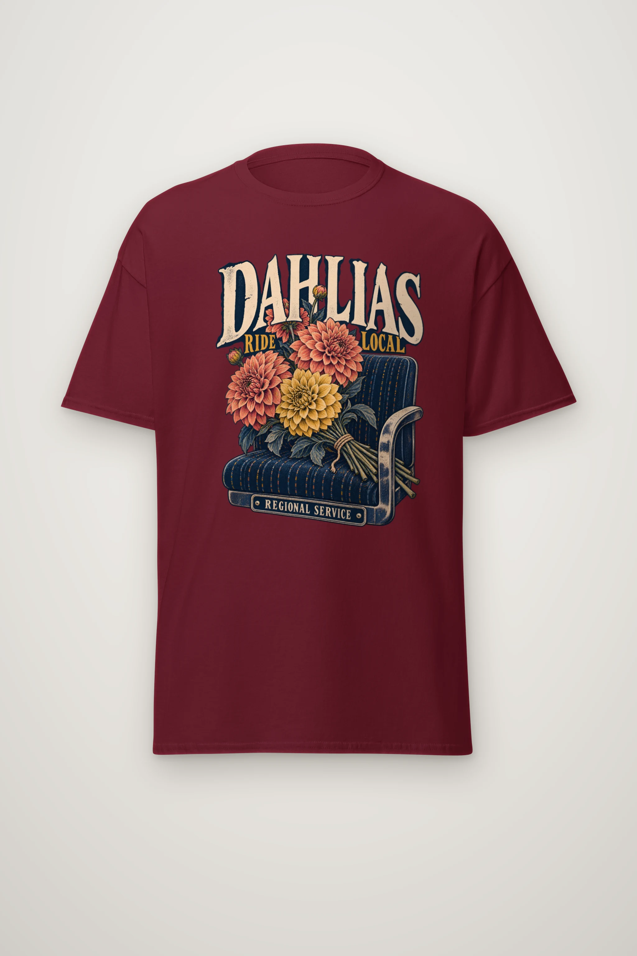 "Dahlias Ride Local" Heavyweight Unisex Crewneck T-shirt