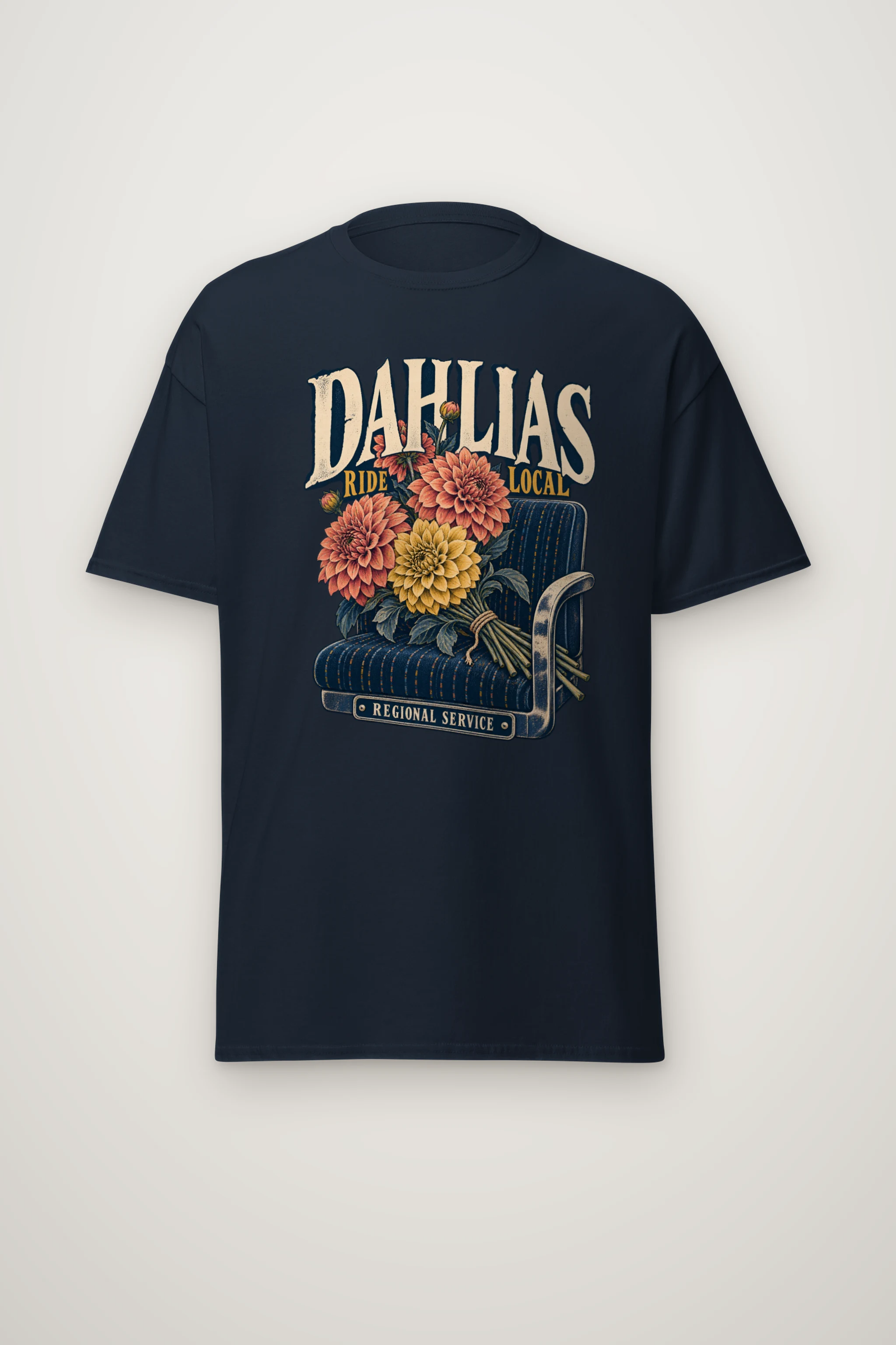 "Dahlias Ride Local" Heavyweight Unisex Crewneck T-shirt