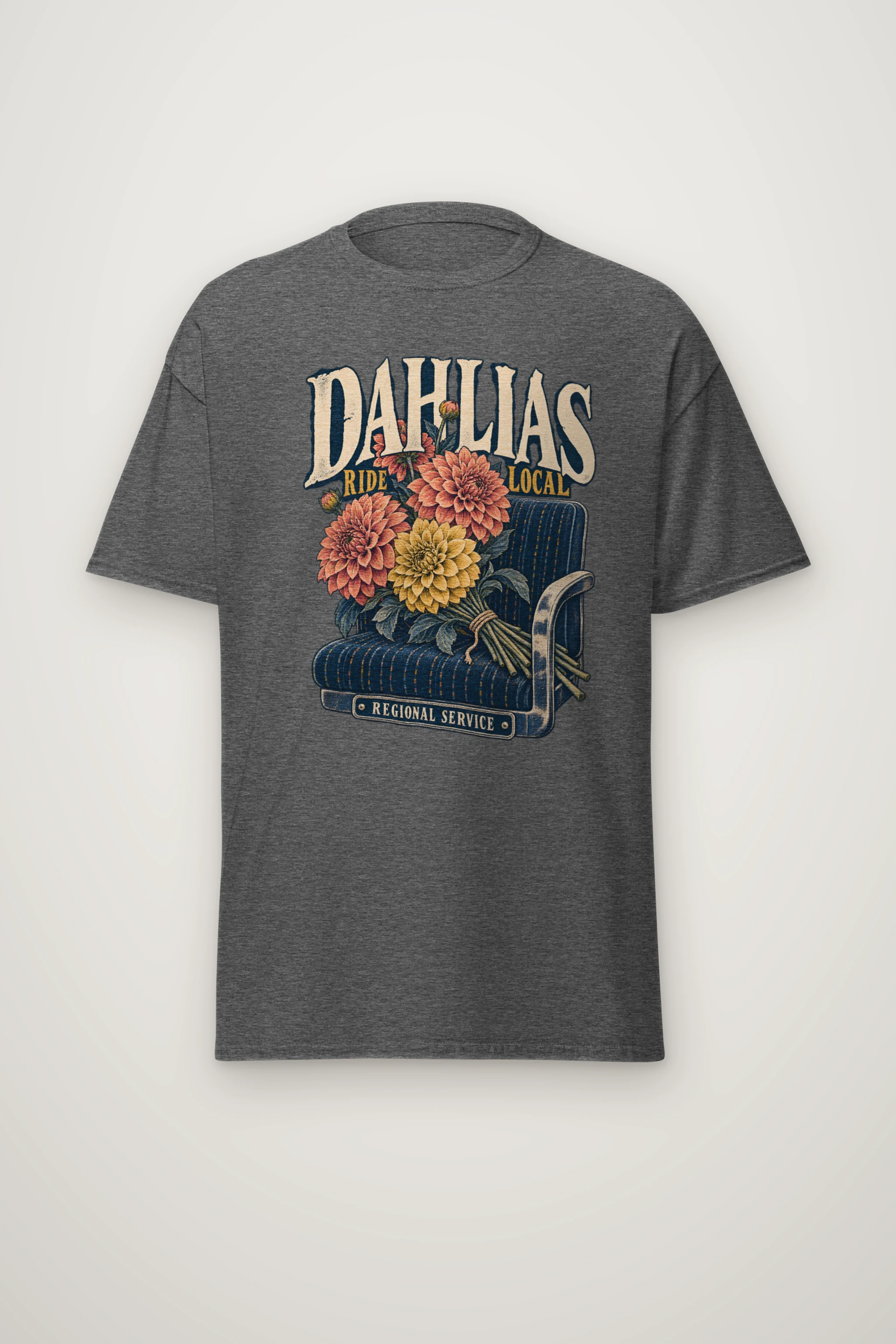 "Dahlias Ride Local" Heavyweight Unisex Crewneck T-shirt
