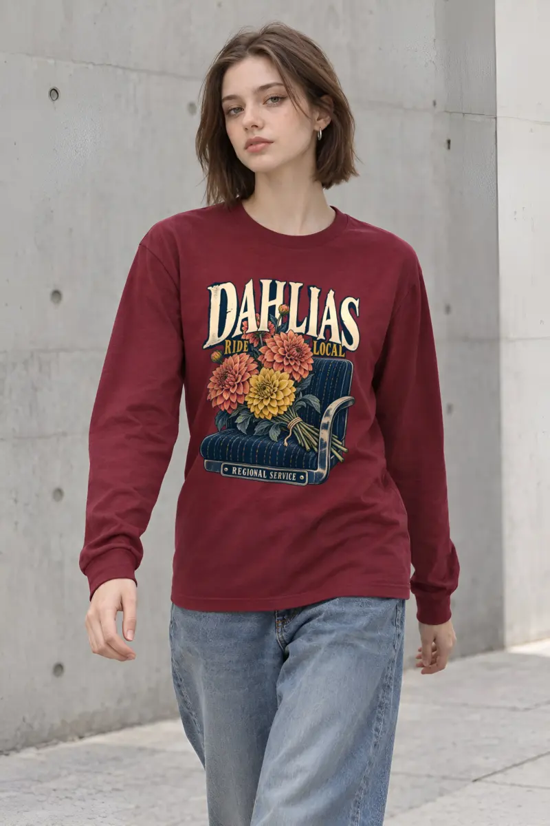 "Dahlias Ride Local Regional Service" Unisex Longsleeve T-shirt