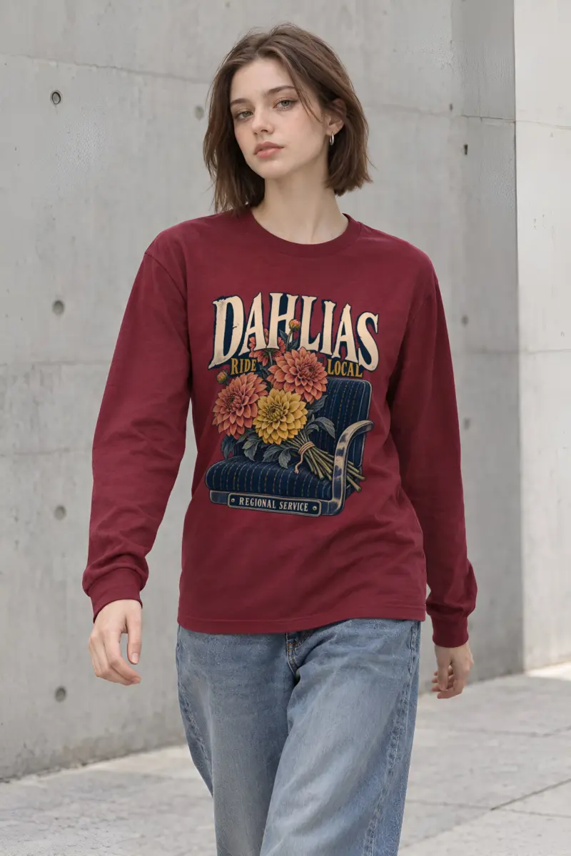 "Dahlias Ride Local Regional Service" Unisex Longsleeve T-shirt