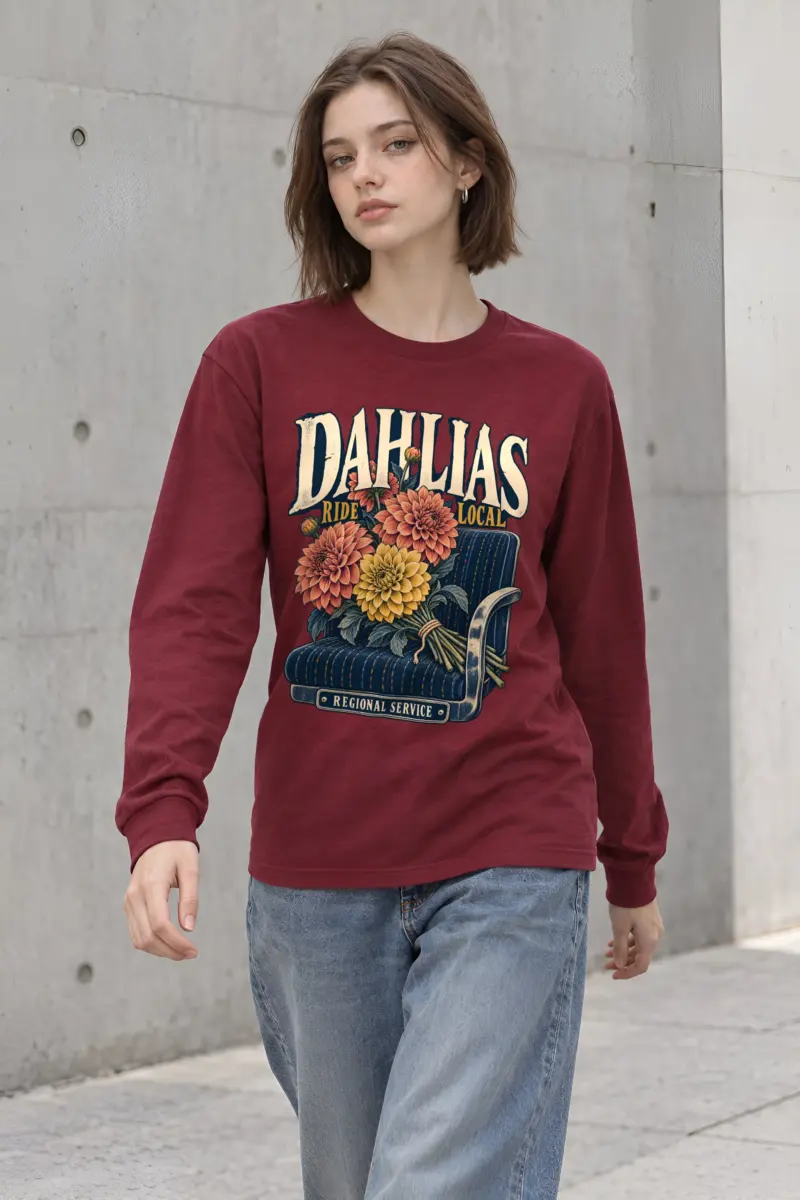 "Dahlias Ride Local Regional Service" Unisex Longsleeve T-shirt