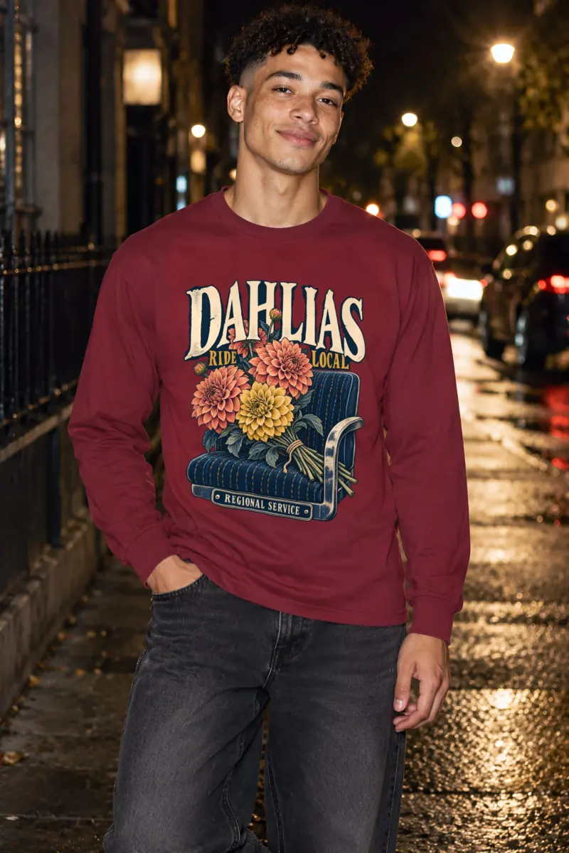 "Dahlias Ride Local Regional Service" Unisex Longsleeve T-shirt