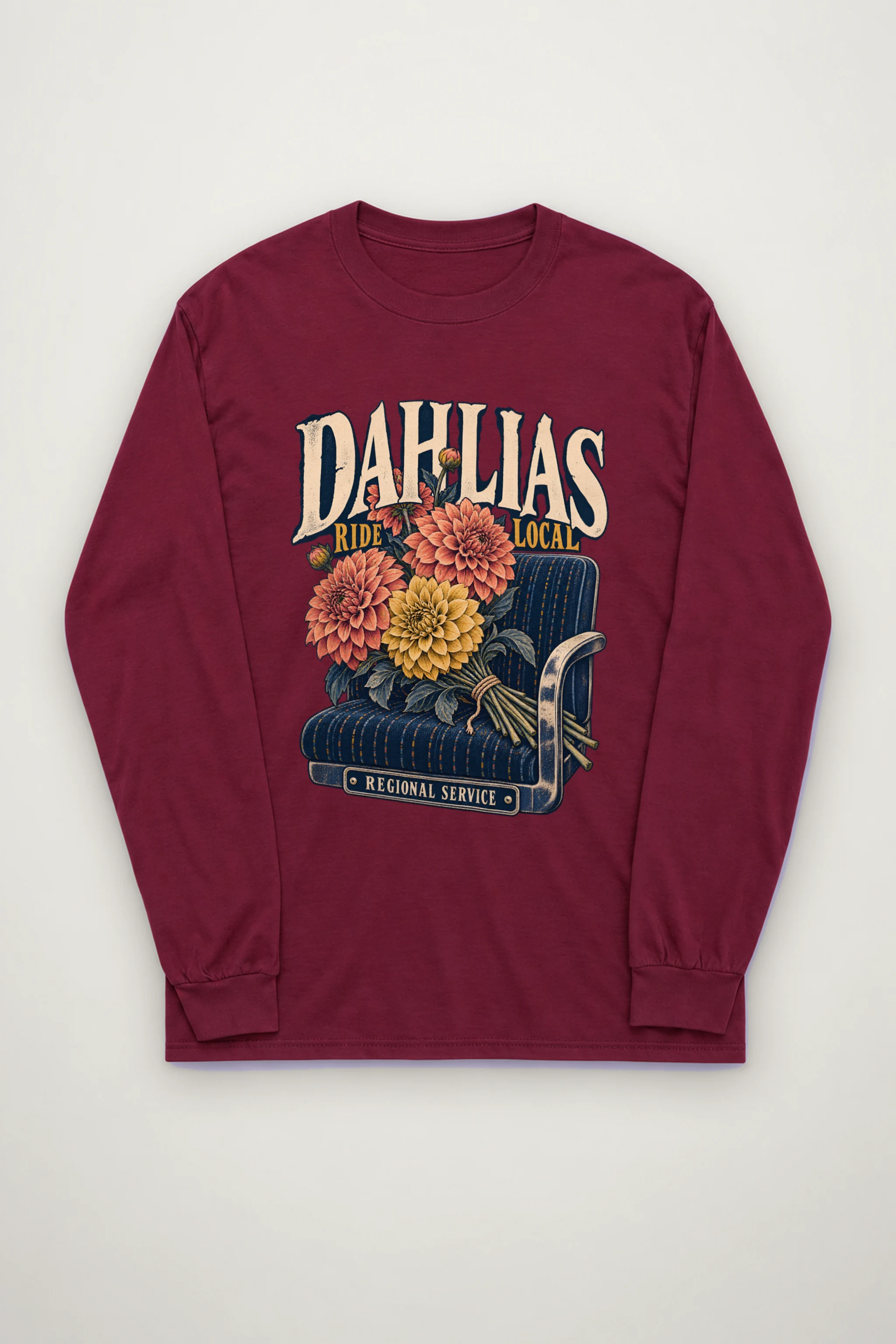 "Dahlias Ride Local Regional Service" Unisex Longsleeve T-shirt