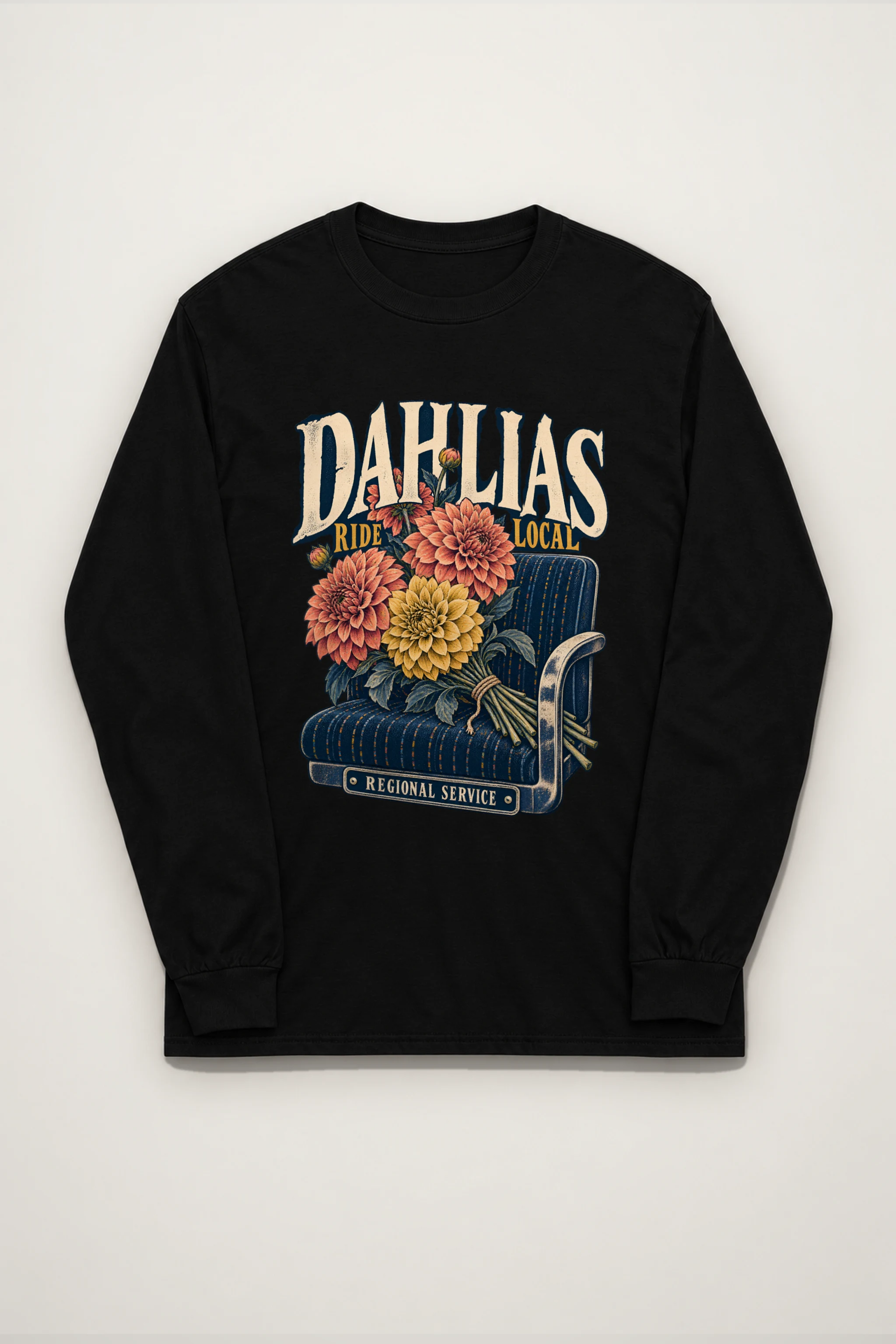 "Dahlias Ride Local Regional Service" Unisex Longsleeve T-shirt