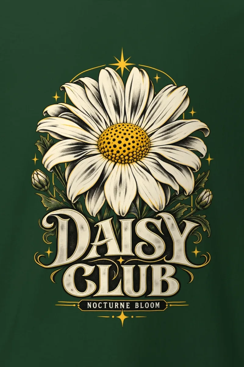 "Daisy Club Nocturne" Heavyweight Unisex Crewneck T-shirt