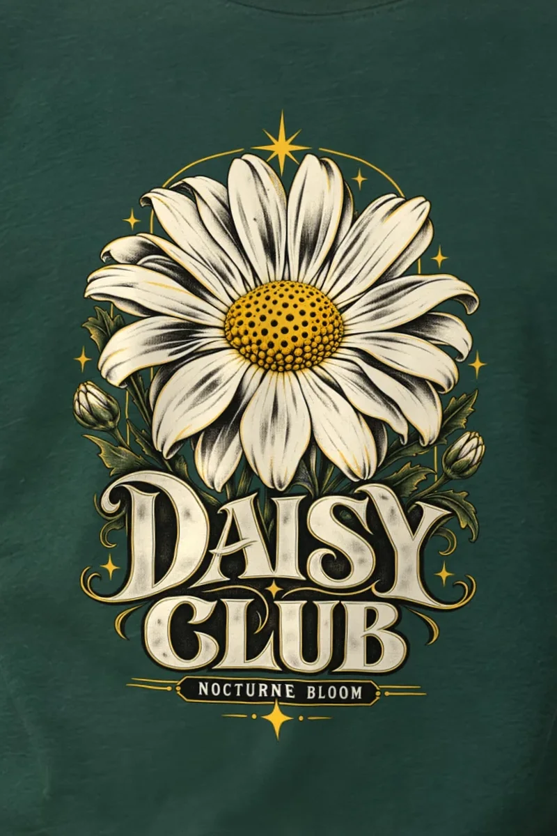 "Daisy Club Nocturne" Heavyweight Unisex Crewneck T-shirt