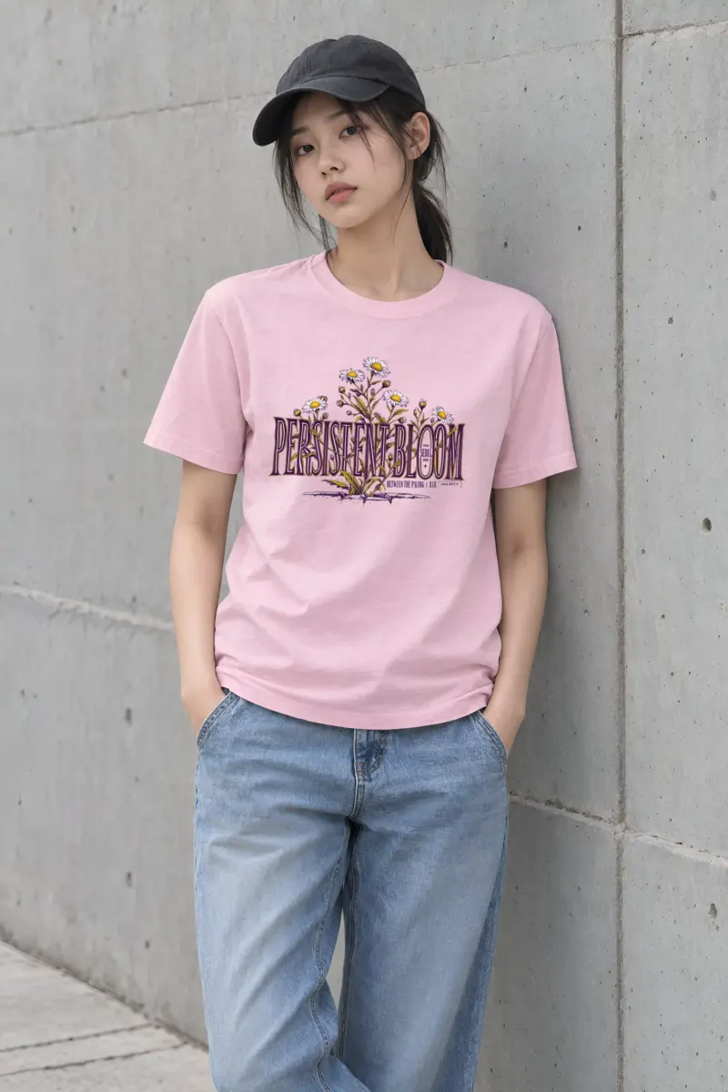 "Daisy Through Pavement" Heavyweight Unisex Crewneck T-shirt