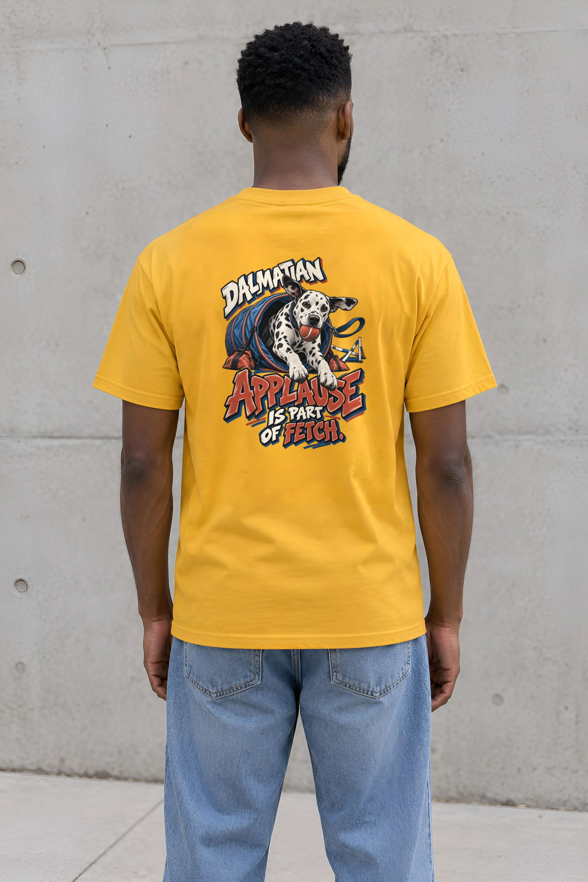 "Dalmatian Applause Is Part of Fetch" Heavyweight Unisex Crewneck T-shirt