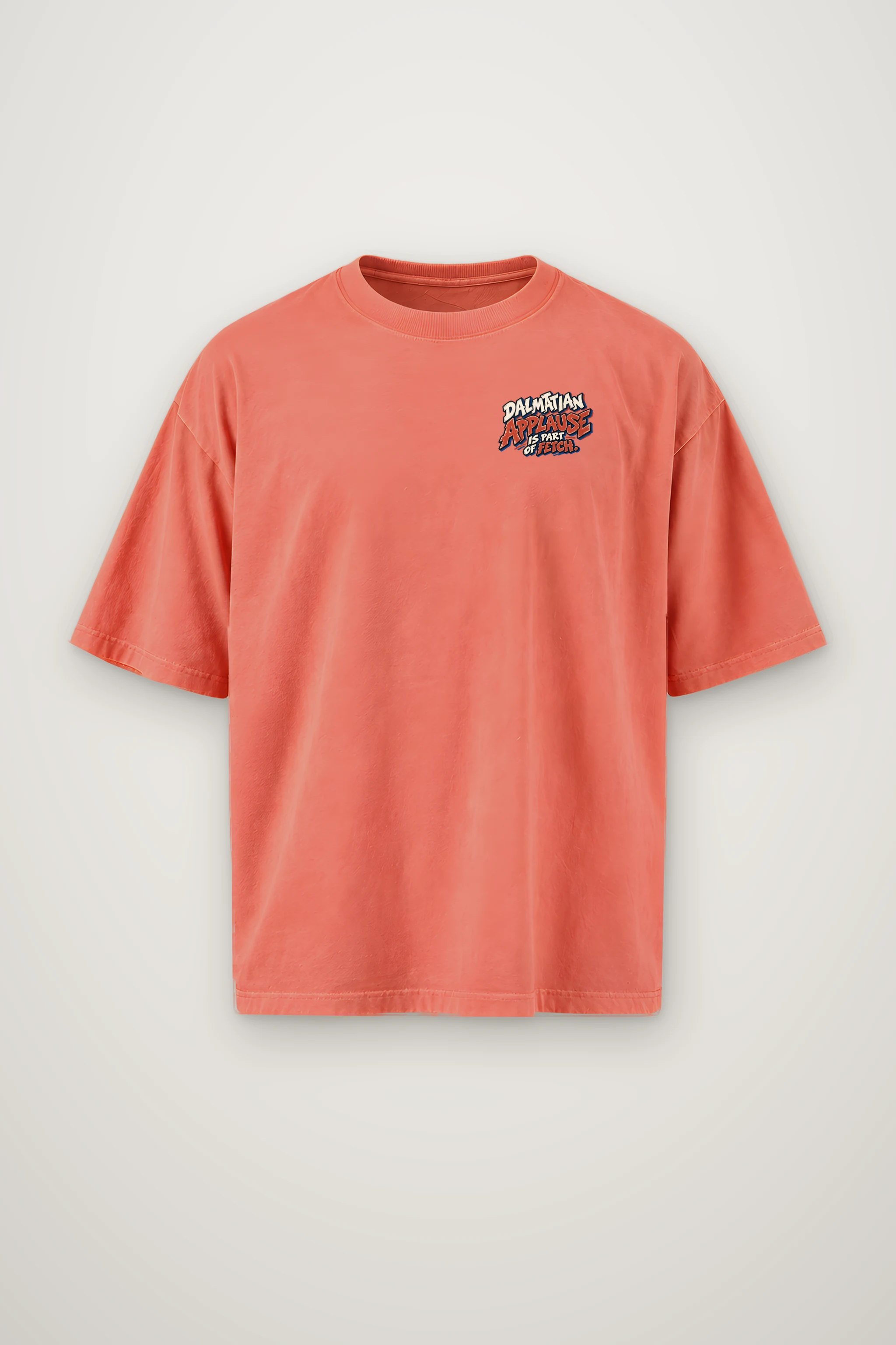 "Dalmatian Applause Is Part of Fetch" Men's Oversized Heavyweight Crewneck T-Shirt