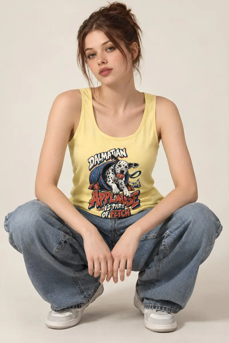 “Dalmatian Applause Is Part of Fetch” Unisex Jersey Tank