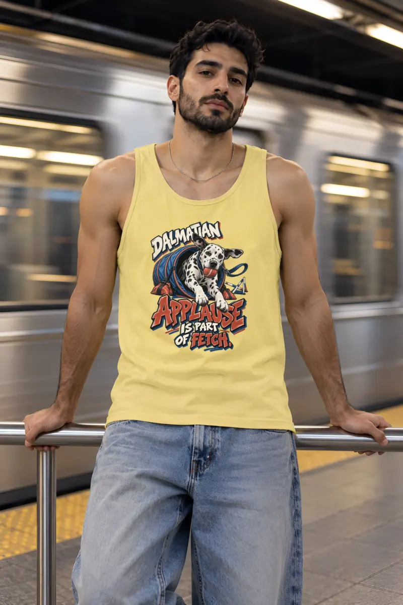 "Dalmatian Applause Is Part of Fetch" Unisex Jersey Tank