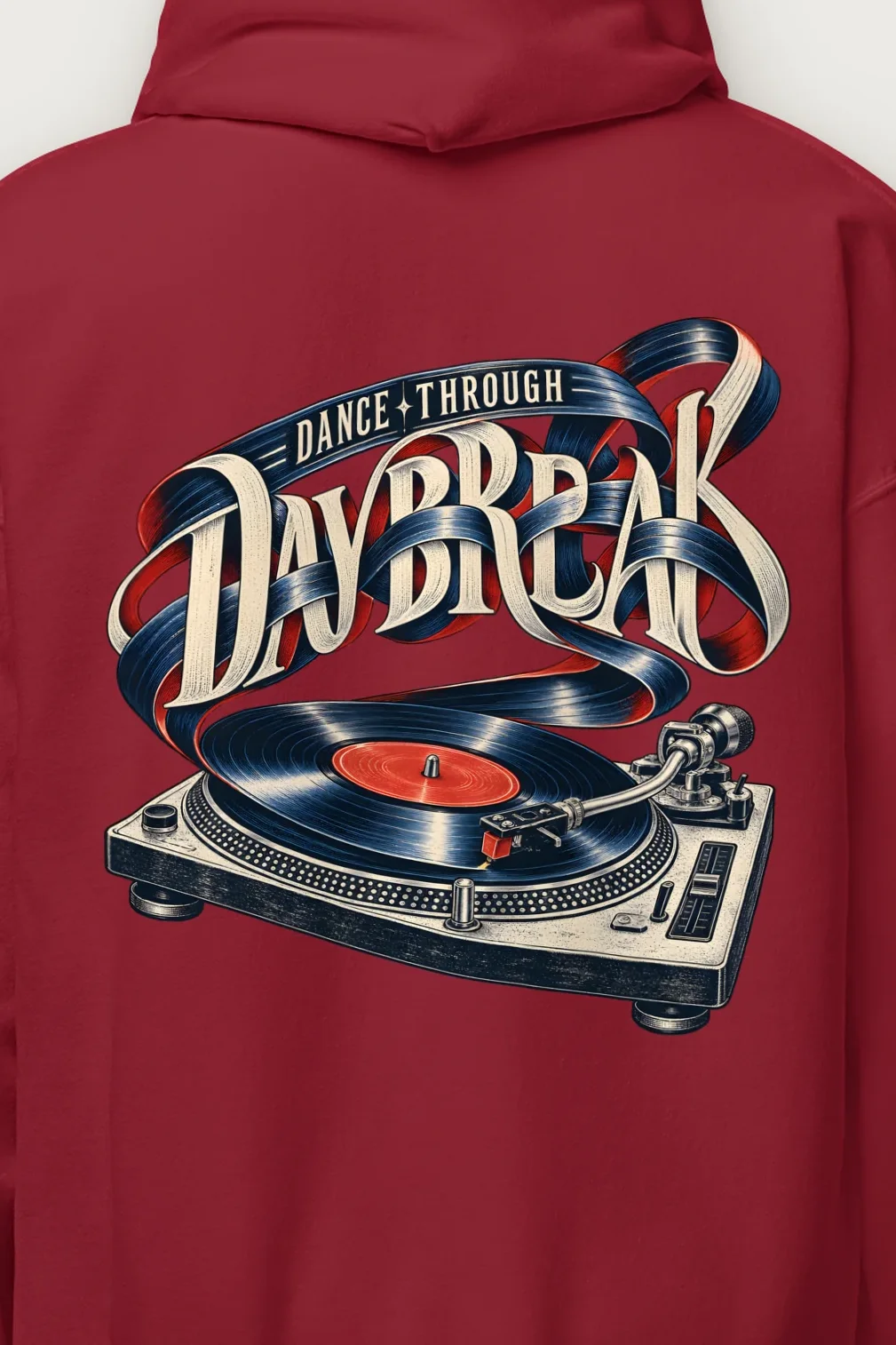 "Dance Through Daybreak" Heavy Blend Unisex Pullover Hoodie - the graphic up close