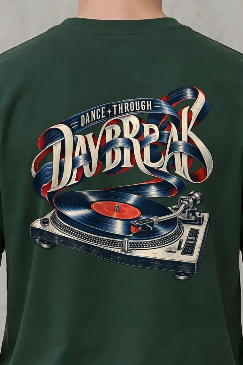 "Dance Through Daybreak" Heavyweight Unisex Crewneck T-shirt - the graphic up close