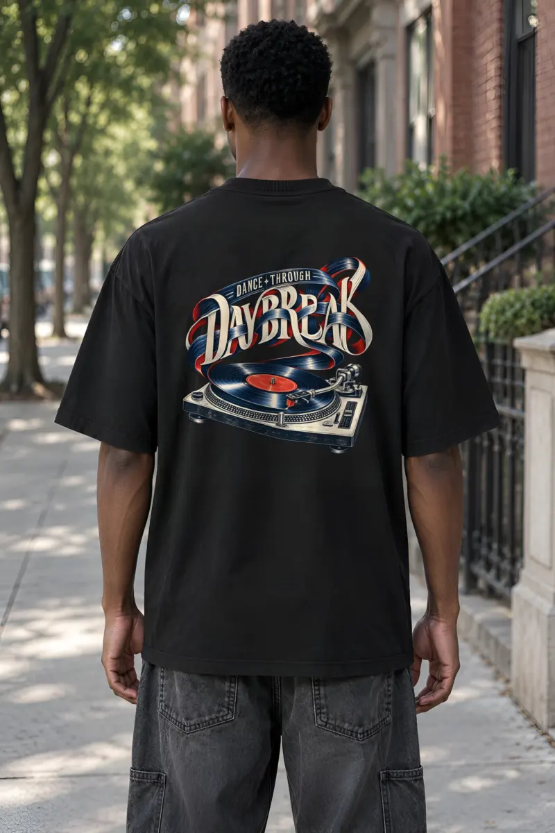 “Dance Through Daybreak” Men’s Oversized Heavyweight Crewneck T-Shirt