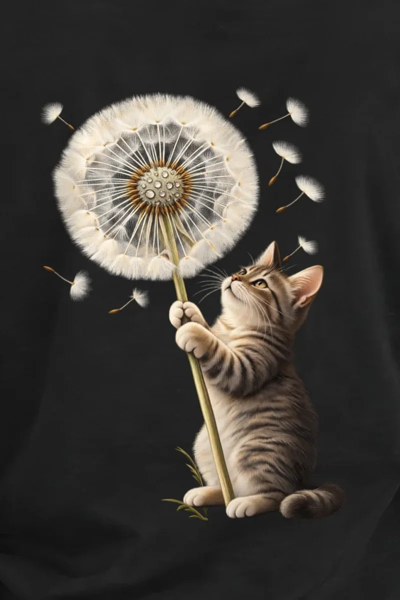 "Dandelion Tabby" Heavyweight Unisex Crewneck T-shirt