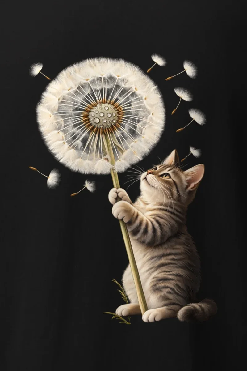 "Dandelion Tabby" Heavyweight Unisex Crewneck T-shirt
