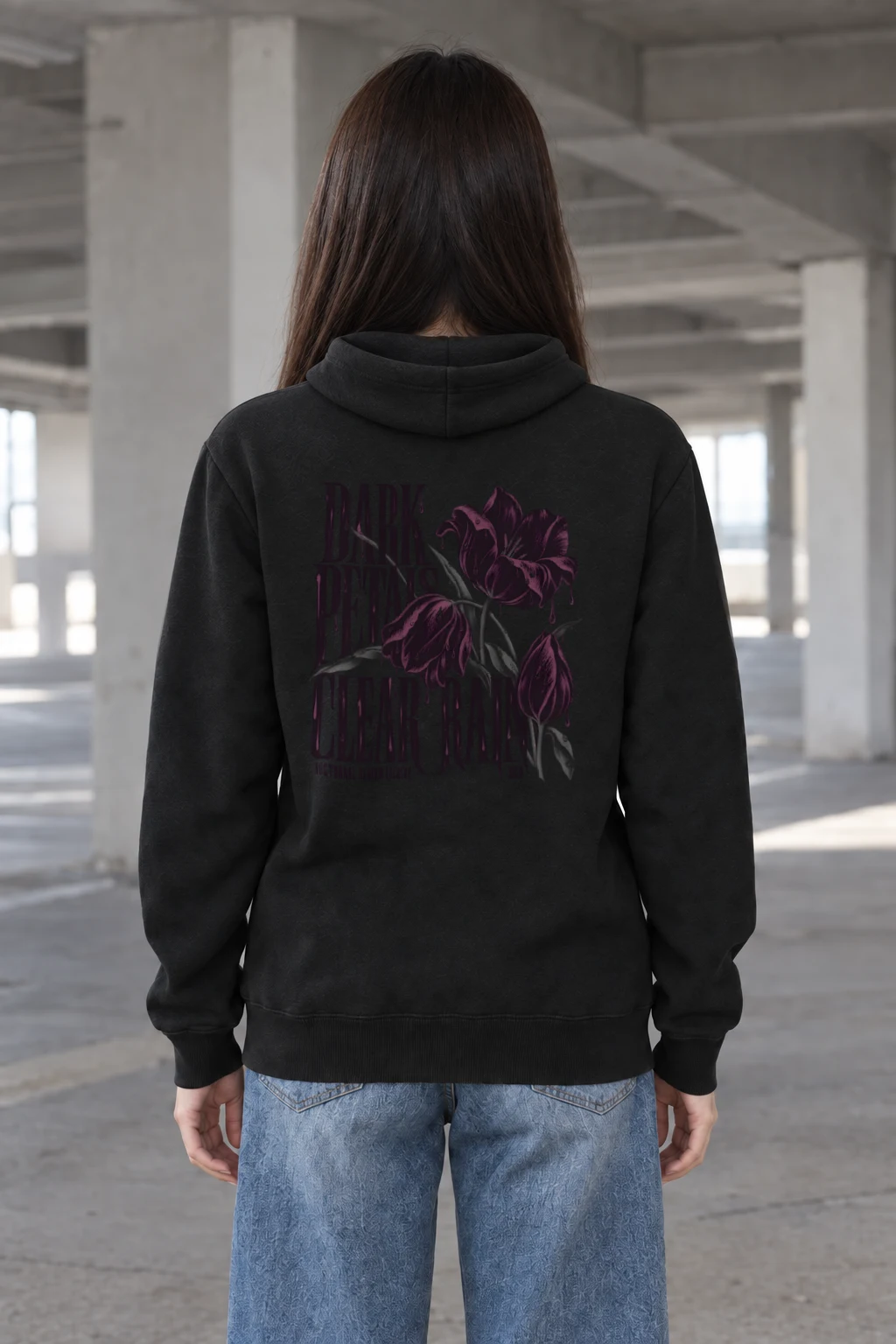 "Dark Petals Clear Rain" Heavy Blend Unisex Pullover Hoodie