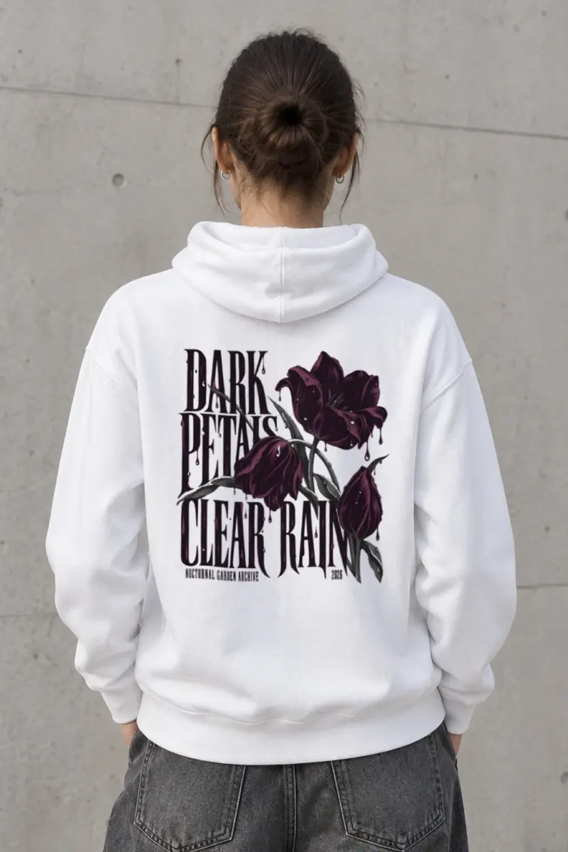 "Dark Petals Clear Rain" Heavy Blend Unisex Pullover Hoodie