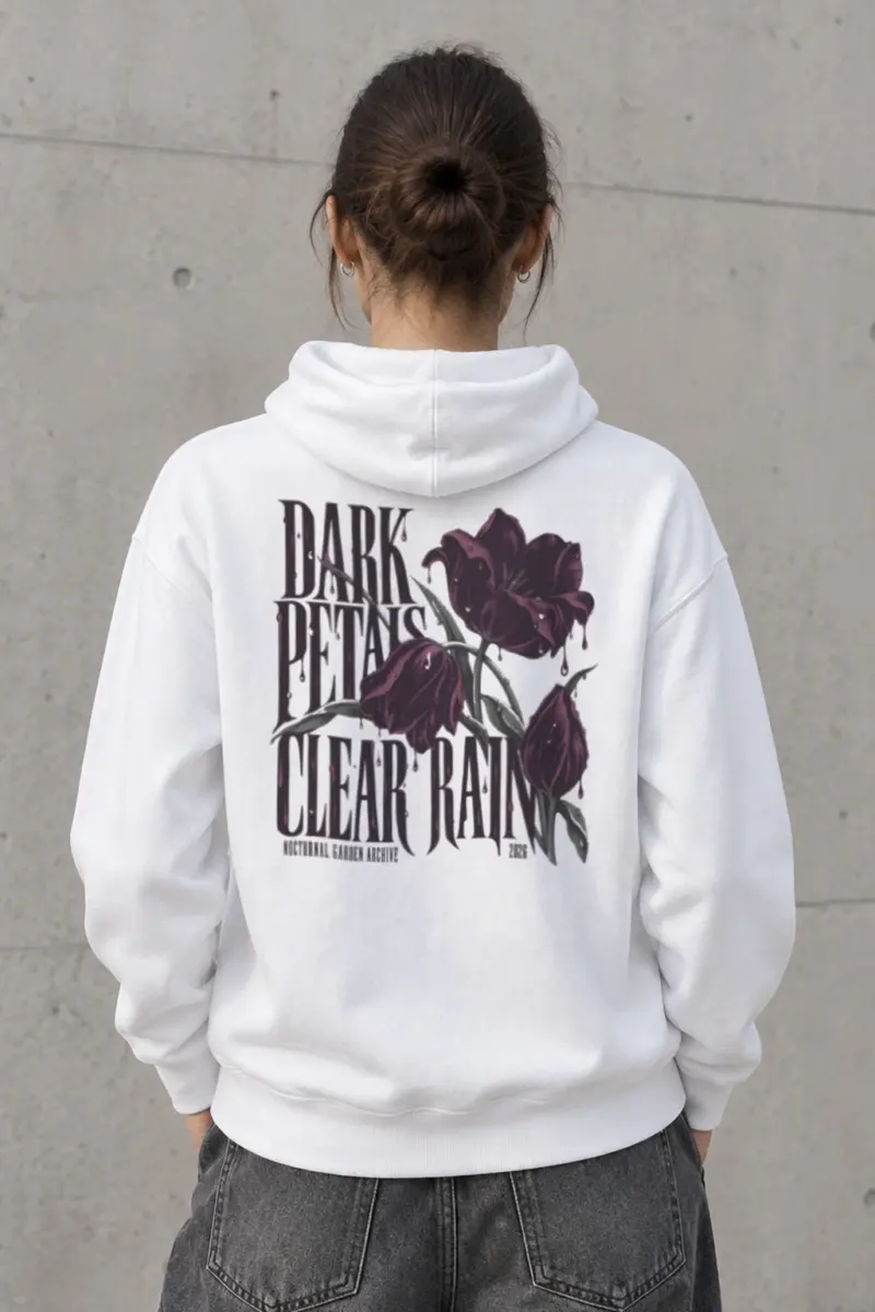 "Dark Petals Clear Rain" Heavy Blend Unisex Pullover Hoodie