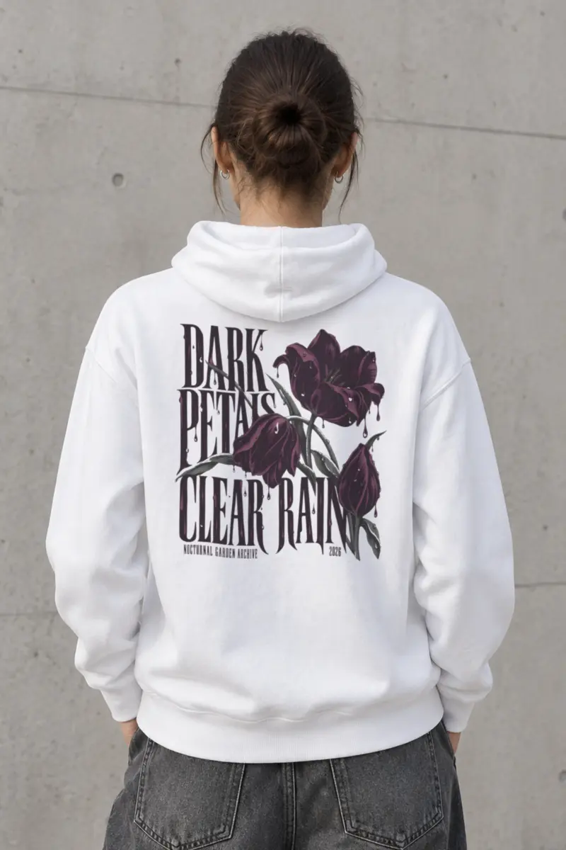 "Dark Petals Clear Rain" Heavy Blend Unisex Pullover Hoodie