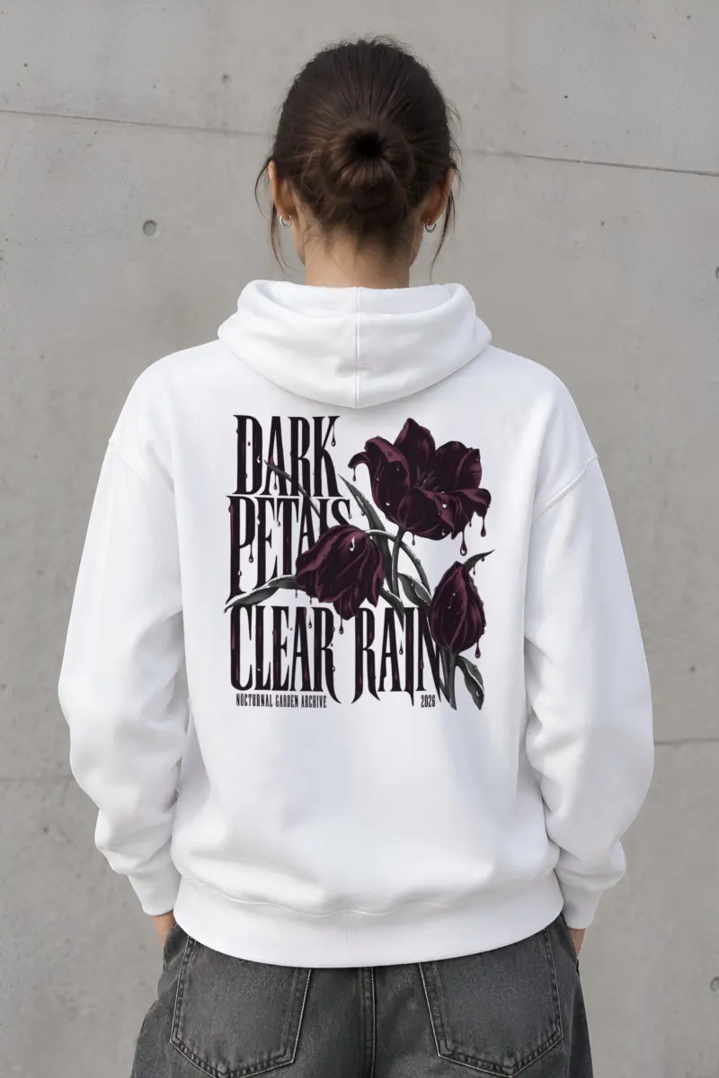 "Dark Petals Clear Rain" Heavy Blend Unisex Pullover Hoodie