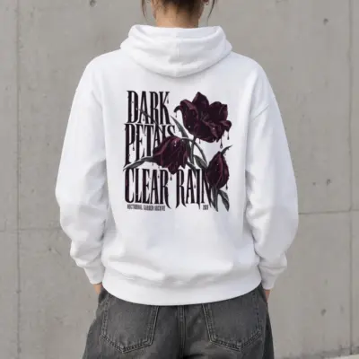 "Dark Petals Clear Rain" Heavy Blend Unisex Pullover Hoodie