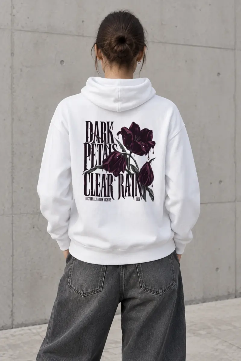 "Dark Petals Clear Rain" Heavy Blend Unisex Pullover Hoodie
