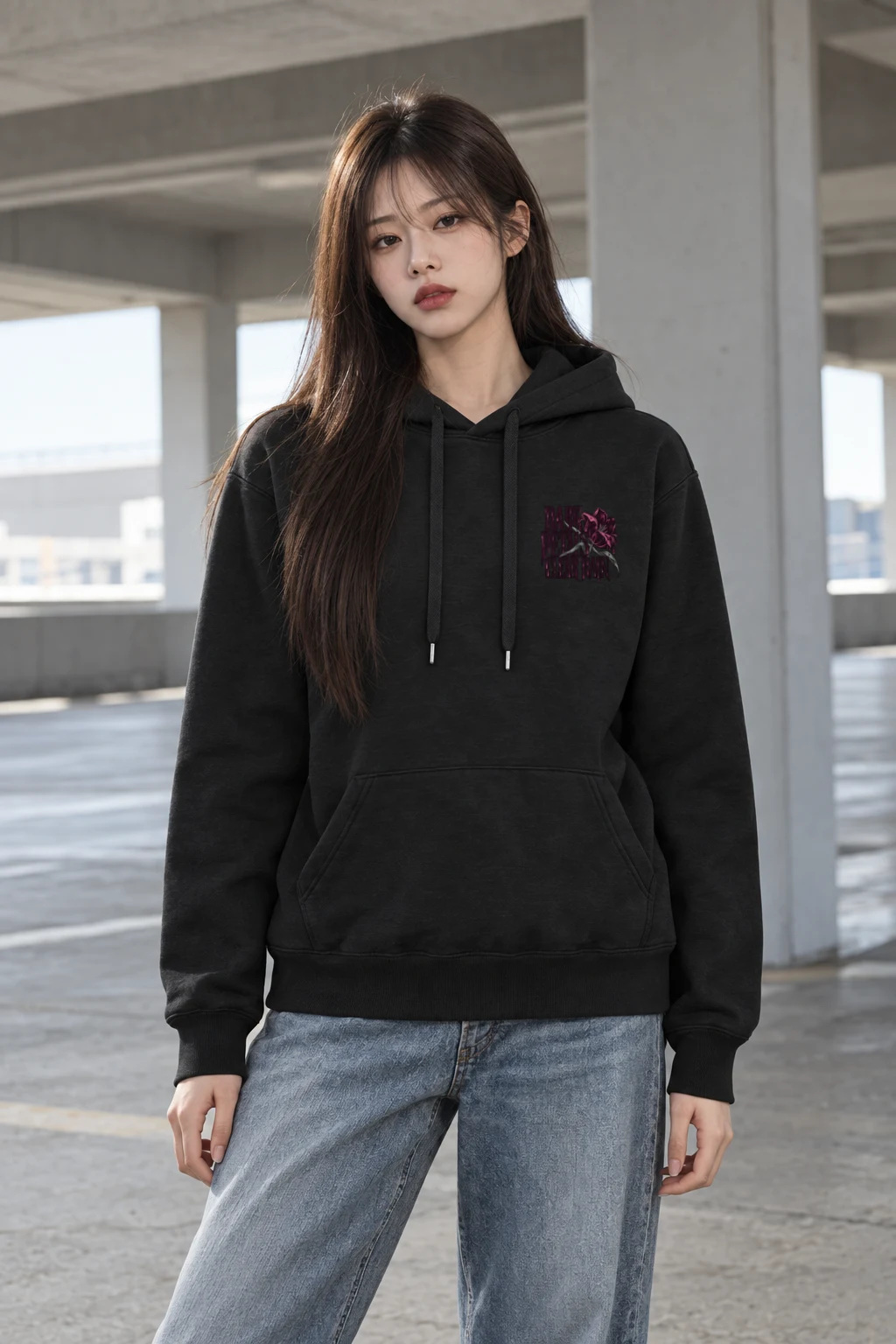 "Dark Petals Clear Rain" Heavy Blend Unisex Pullover Hoodie