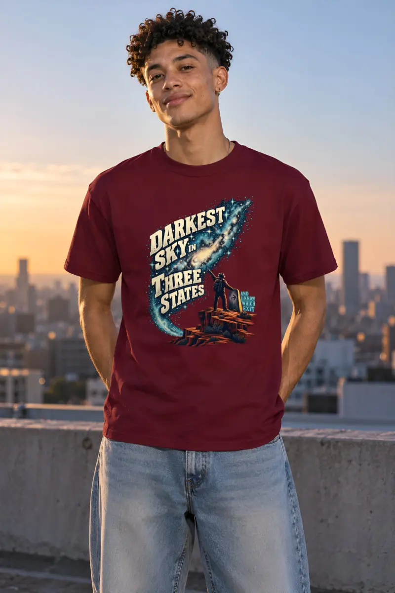 "Darkest Sky in Three States" Heavyweight Unisex Crewneck T-shirt