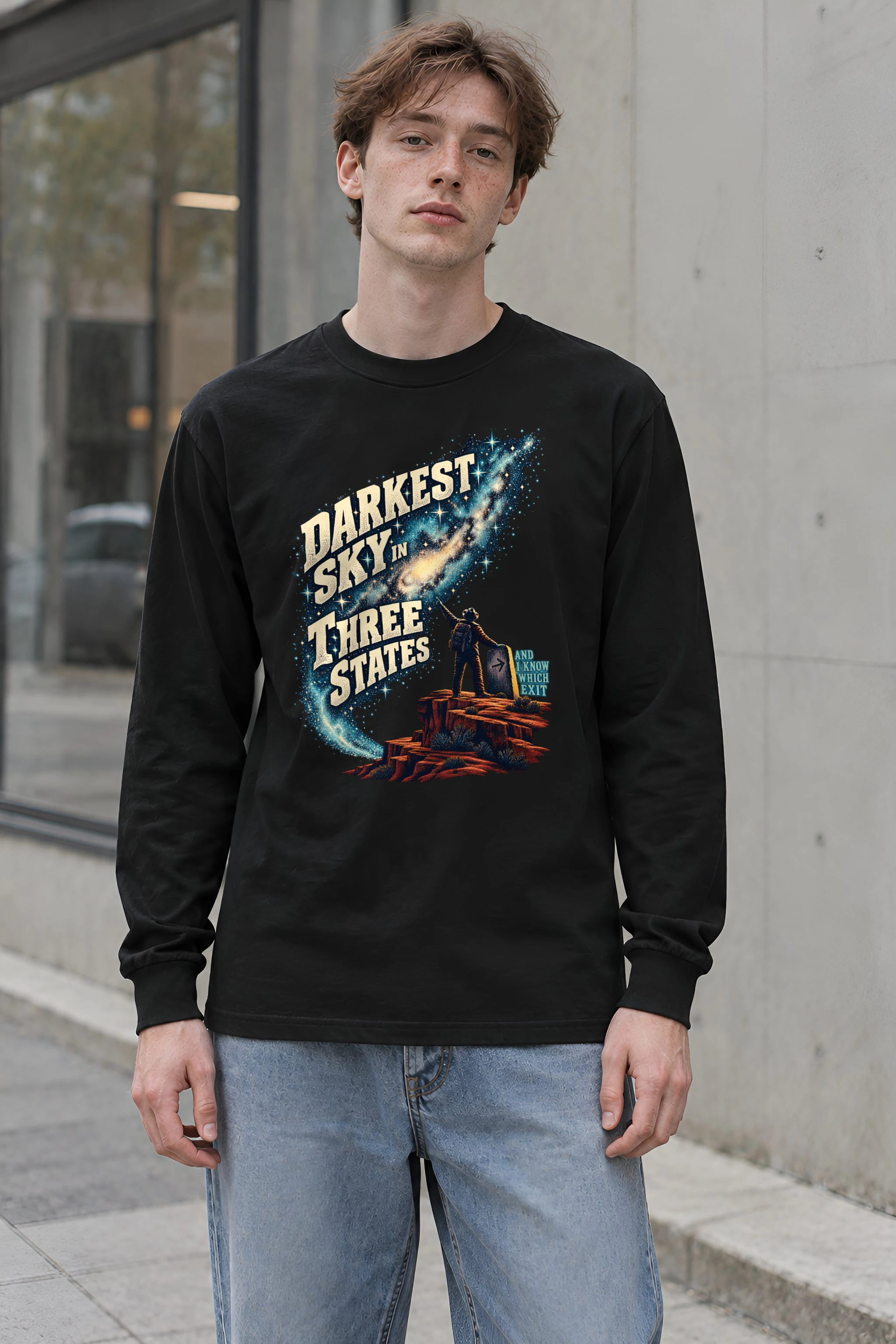 "Darkest Sky in Three States" Unisex Longsleeve T-shirt