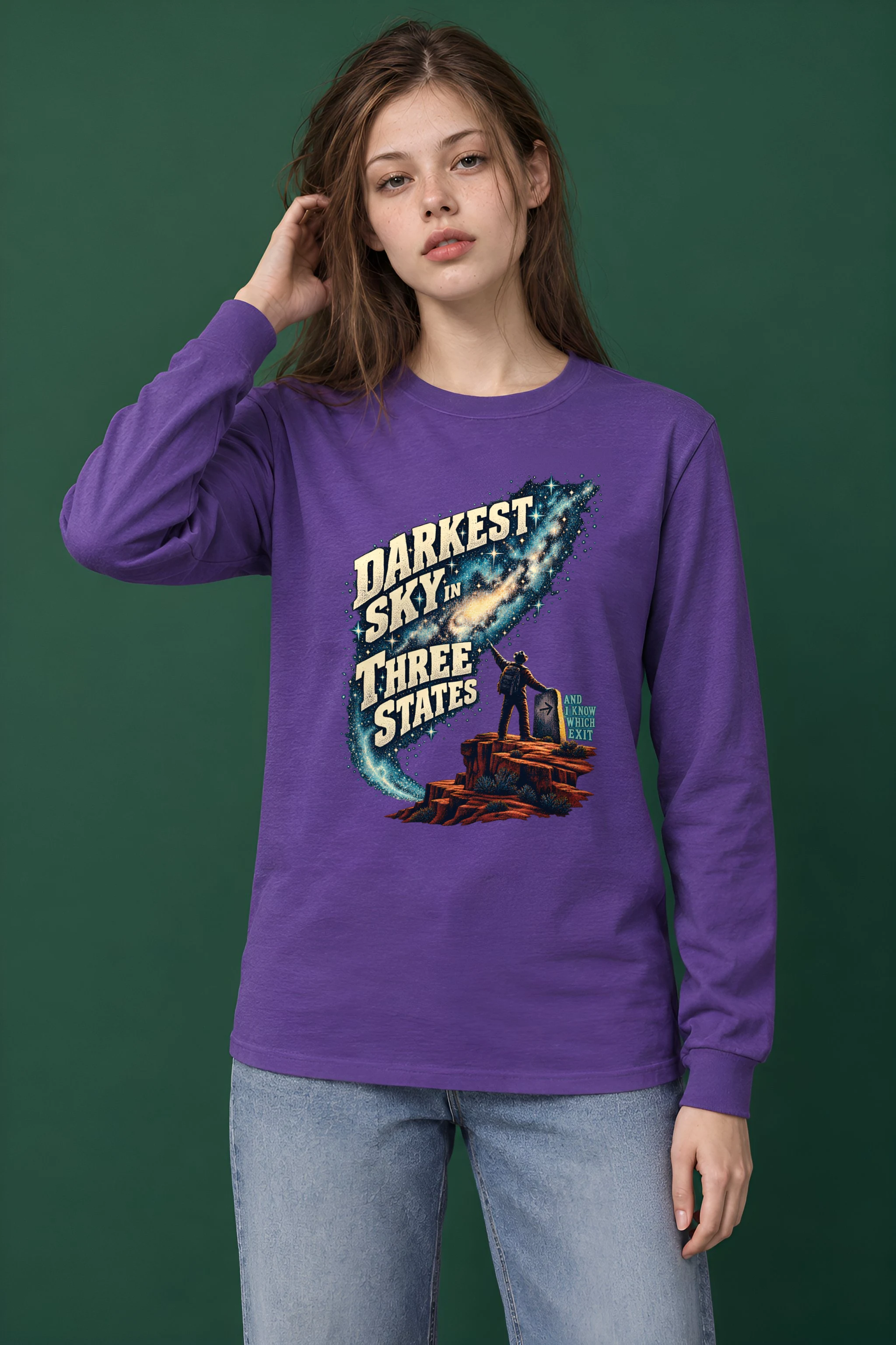 "Darkest Sky in Three States" Unisex Longsleeve T-shirt