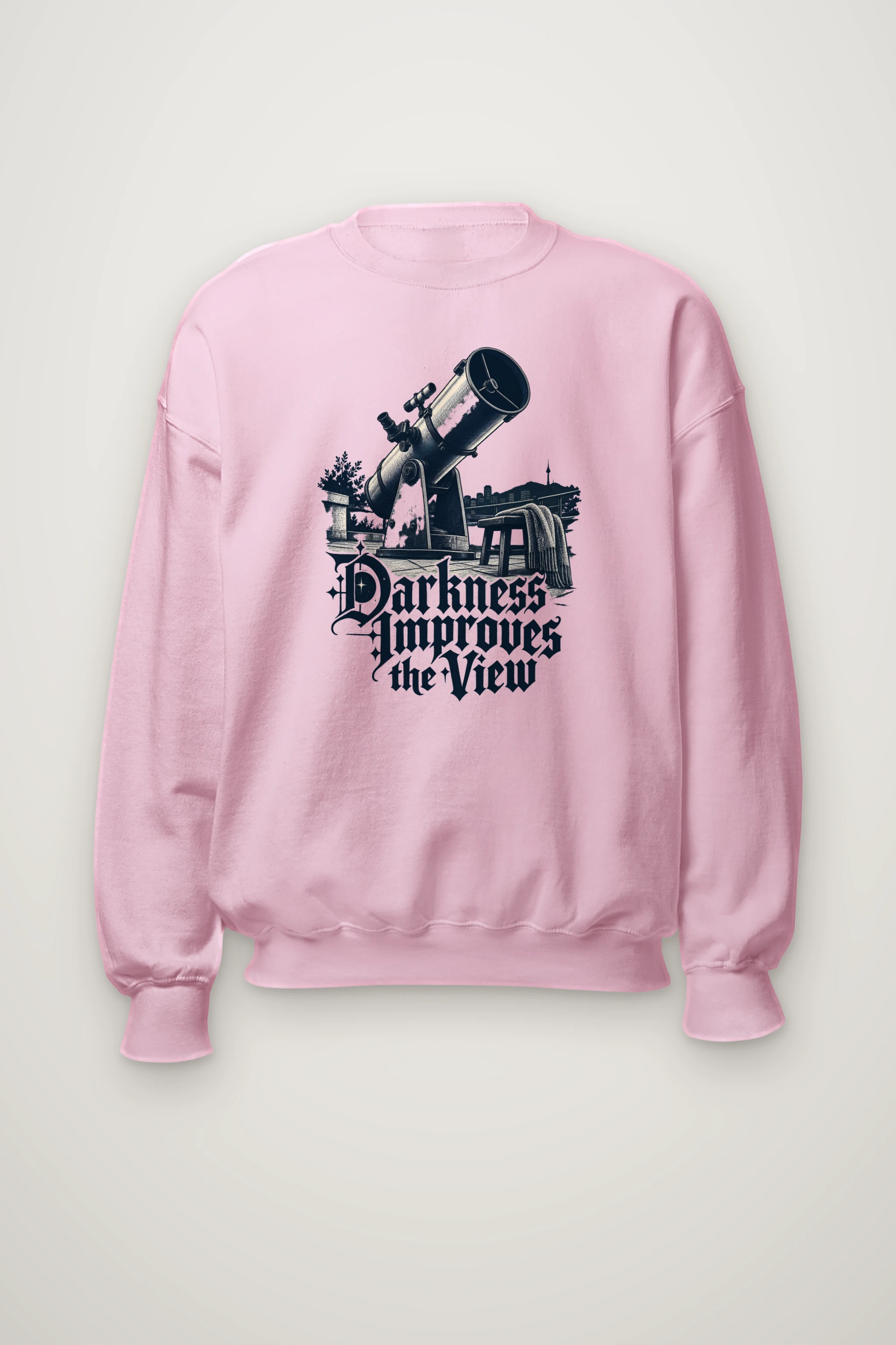 "Darkness Improves the View" Heavy Blend Unisex Crewneck Sweatshirt