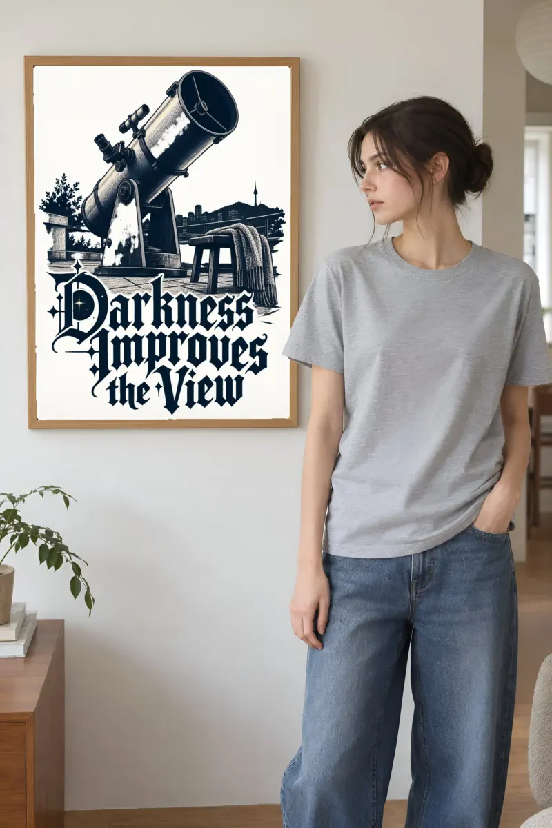 “Darkness Improves the View” Premium Wooden Framed Poster