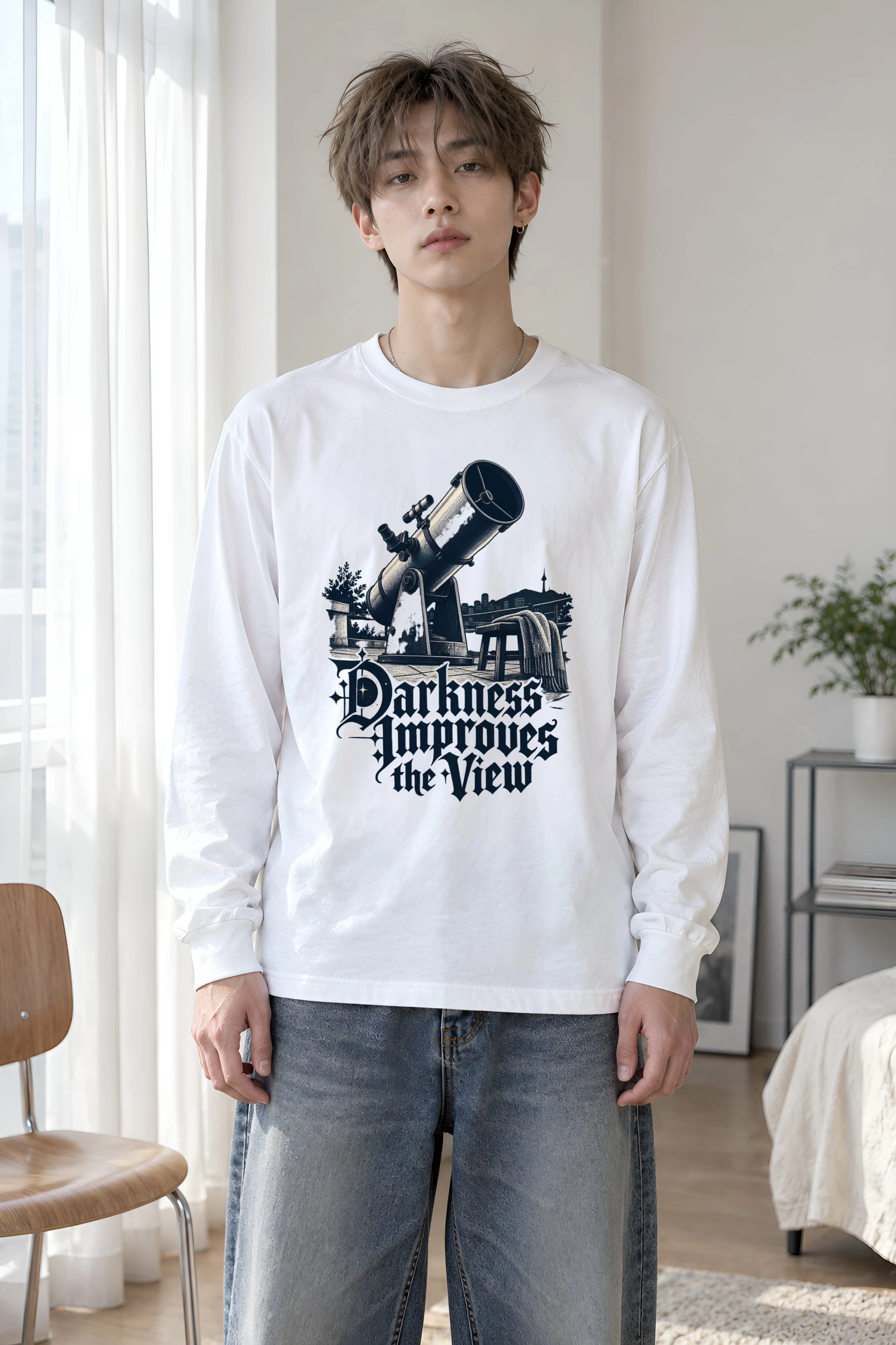 "Darkness Improves the View" Unisex Longsleeve T-shirt
