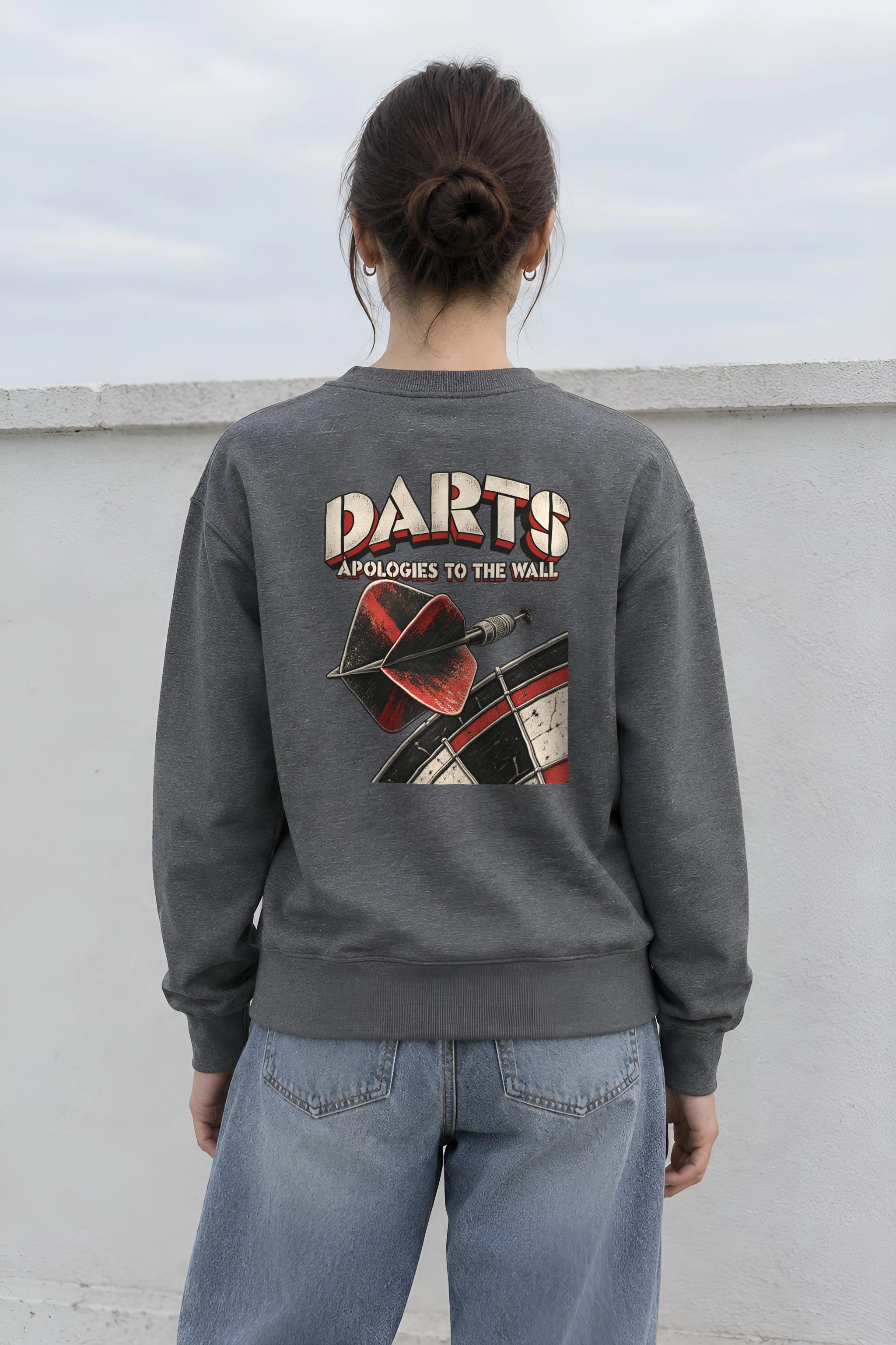 "Darts Apologies To The Wall" Heavy Blend Unisex Crewneck Sweatshirt