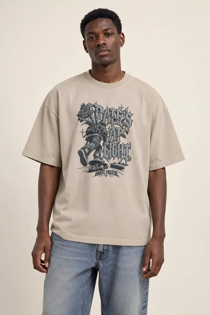 "Date's At Eight" Unisex Oversized Heavyweight Crewneck T-Shirt