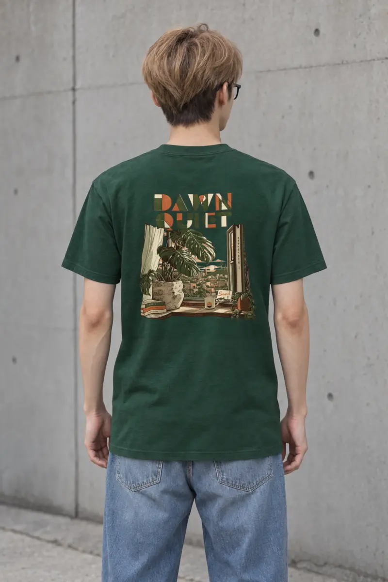 "Dawn Quiet" Heavyweight Unisex Crewneck T-shirt