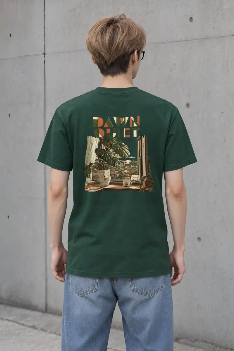 "Dawn Quiet" Heavyweight Unisex Crewneck T-shirt