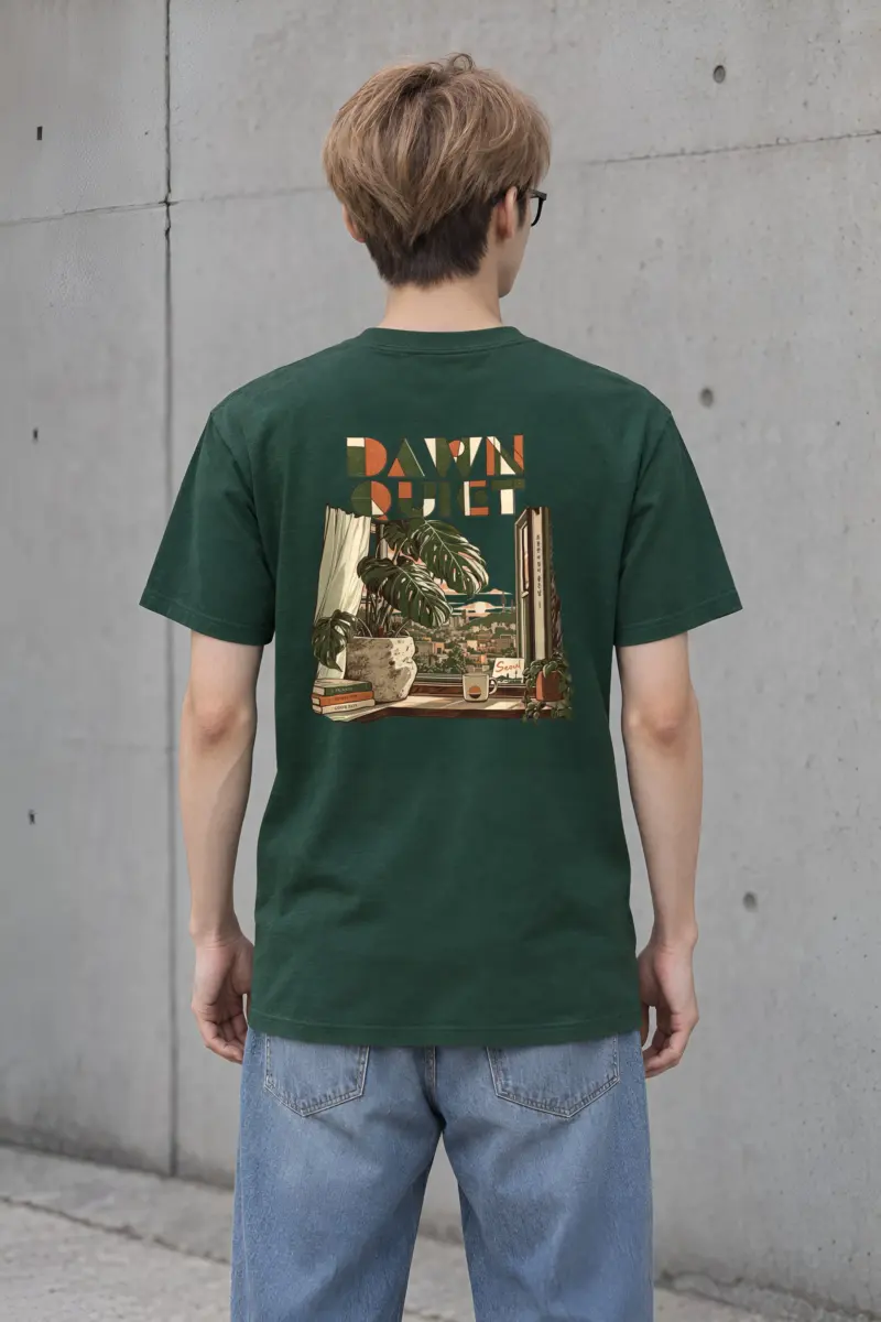 "Dawn Quiet" Heavyweight Unisex Crewneck T-shirt