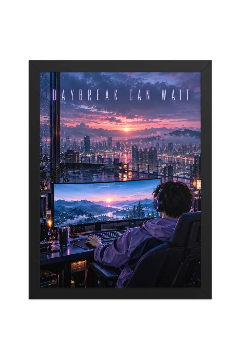 “Daybreak Can Wait” Premium Wooden Framed Poster